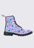 Anime Eye Pattern Women's Combat Boots - In Control Clothing