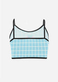 Blue Grid Strawberry Cami Top - In Control Clothing