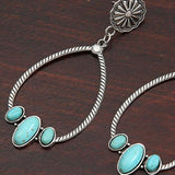 Boho Chic Turquoise Teardrop Earrings - In Control Clothing
