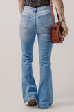 Button-Fly Distressed Flare Hippie Jeans - In Control Clothing