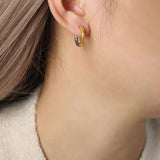 Cute Silver Gold Huggie Earrings - In Control Clothing