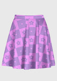 Flower Checkered Retro Pattern Y2k Skirt - In Control Clothing