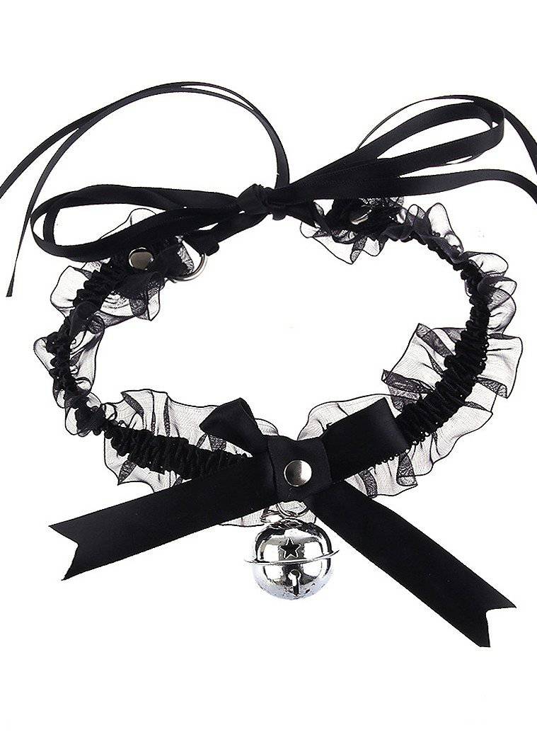 Kawaii Bell Ribbon Bow Collar Necklace - In Control Clothing