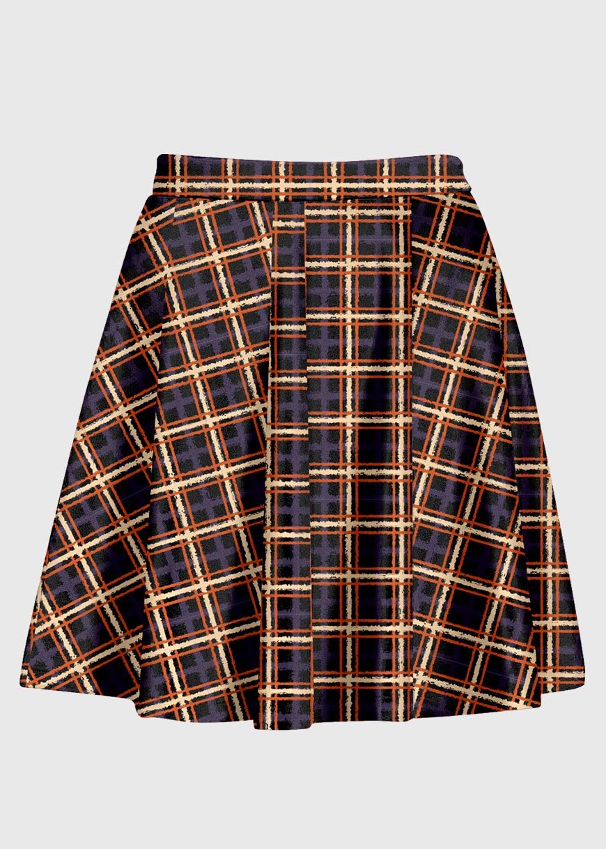 Plus size high clearance waisted plaid skirt