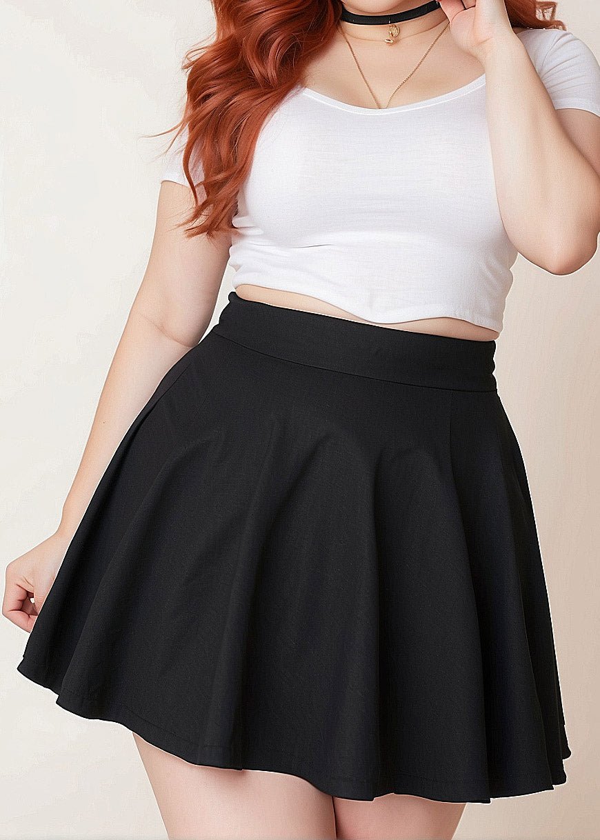 Plus Size Black Elastic Circle Skirt Up to 5X – In Control Clothing