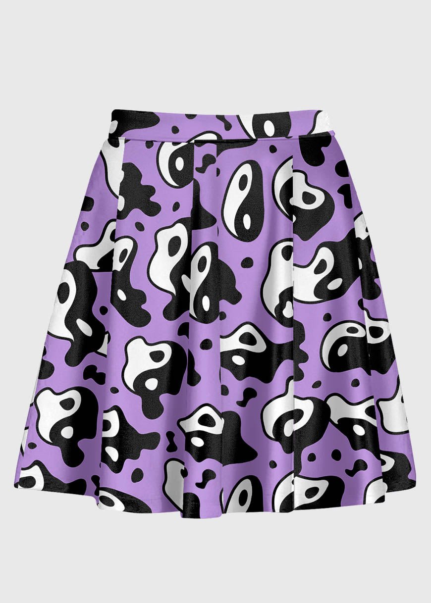Purple Yin And Yang Trippy Raver Skirt - In Control Clothing