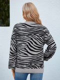 Zebra Print Knit Sweater - In Control Clothing