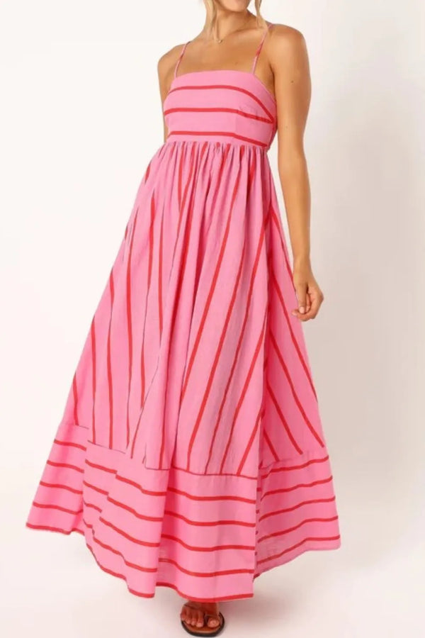 Striped Square Neck Cami Dress