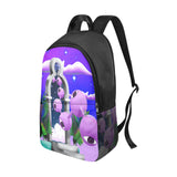 Purple Fantasy Scene Backpack with Eye Motif