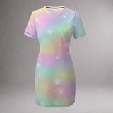 Pastel Rainbow Bodycon T-Shirt Dress