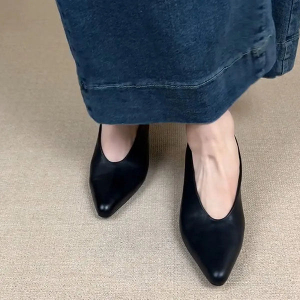 Point Toe Block Heels Pumps