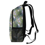 Green Plaid Aesthetic Backpack - Weirdcore Angel