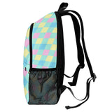 Argyle Checkered Backpack in Soft Pastel Hues