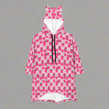 Womens 3/4-Sleeve Kawaii Hoodie