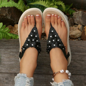 Slip-On Elastic Slingback Platform Sandals