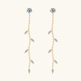 1.38 Carat Moissanite 925 Sterling Silver Leaf Earrings - In Control Clothing