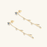 1.38 Carat Moissanite 925 Sterling Silver Leaf Earrings - In Control Clothing