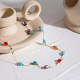 18K Gold - Plated Colorful Glass Bead Necklace
