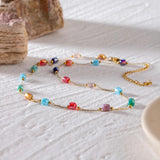 18K Gold - Plated Colorful Glass Bead Necklace