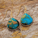 18K Gold - Plated Natural Stone Earrings