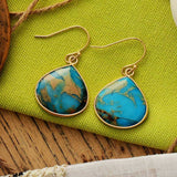 18K Gold - Plated Natural Stone Earrings