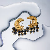18K Gold - Plated Stainless Steel Moon Shape Earrings