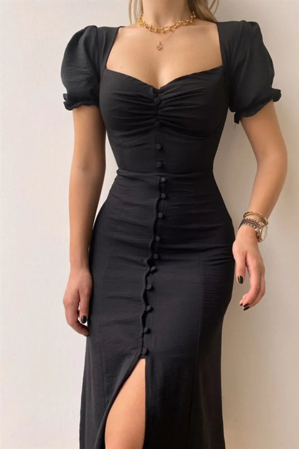 Classic Sweetheart Neck Midi Dress