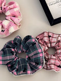 3 - Piece Plaid Contrast Elastic Hair Scrunchy