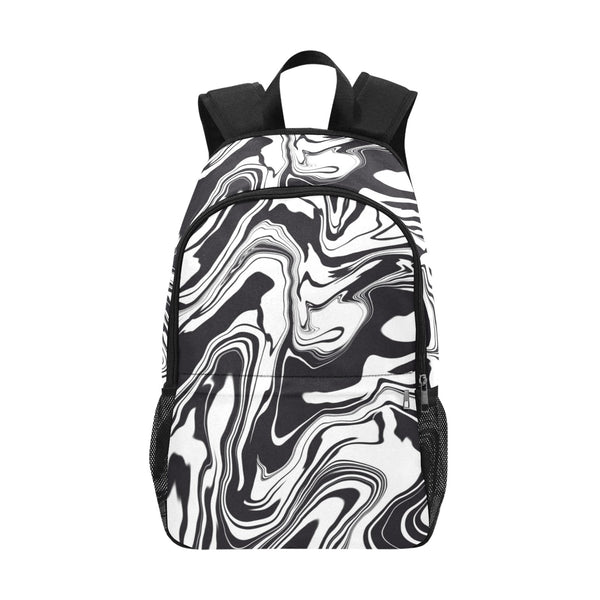 Black and White Art Backpack - Stylish Abstract Design