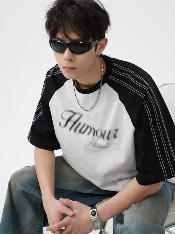 Men‘s Letter Round Neck Half Sleeve T-Shirt
