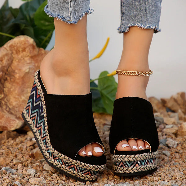 Peep Toe Wedge Sandals