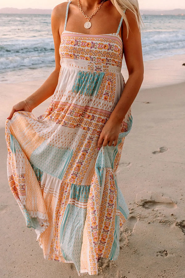 Printed Square Neck Cami Dress