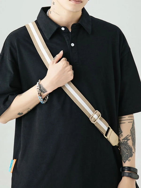 Men's Full Size Collared Neck Half Sleeve Polo Plus Size