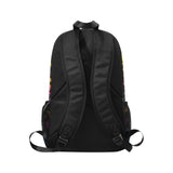 Rainbow Bat  Fabric Backpack with Side Mesh Pockets