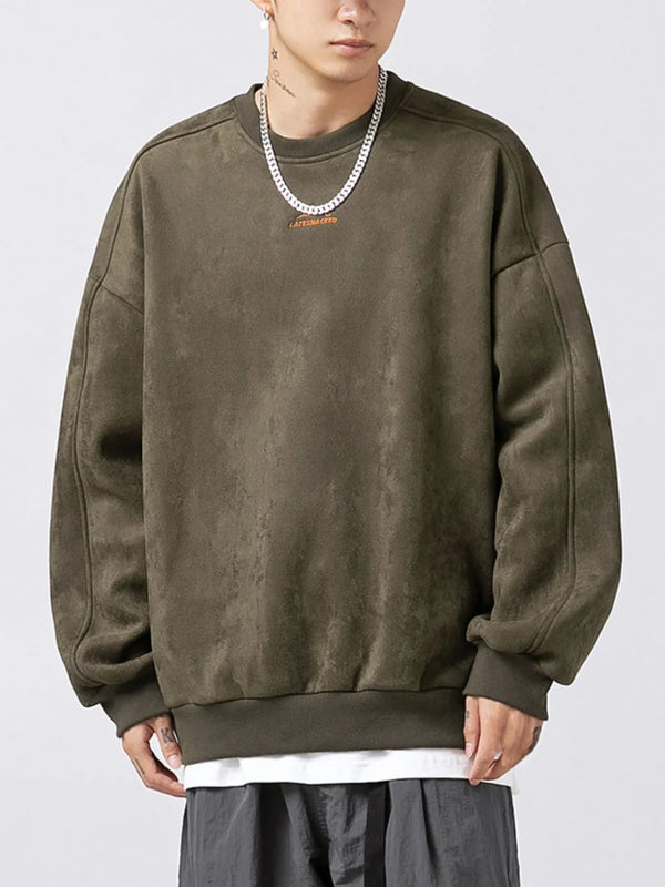 Men's Full Size Round Neck Long Sleeve Sweatshirt Plus Size