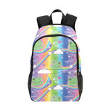 Cute Frog and Cloud Backpack with Vibrant Rainbow Accents