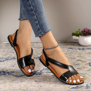 Womens Spring Fashion Open Toe Flats Sandals