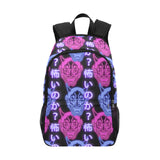 Retrowave Oni Mask Backpack with Vibrant Neon Colors