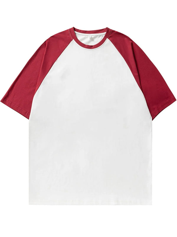 Men's Plus Size Contrast Round Neck Half Sleeve T-Shirt