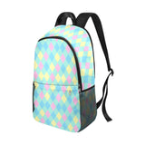 Argyle Checkered Backpack in Soft Pastel Hues