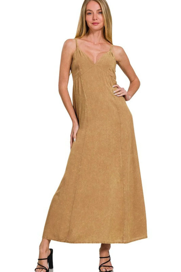 Zenana Mineral Washed Cami Dress