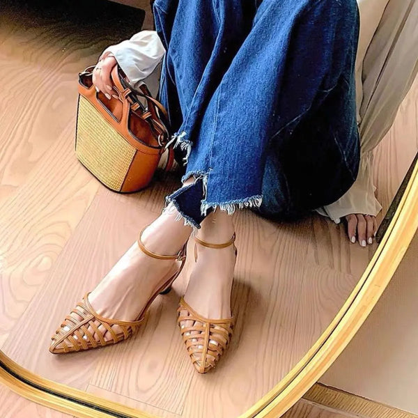 Point Toe Block Heels Pumps