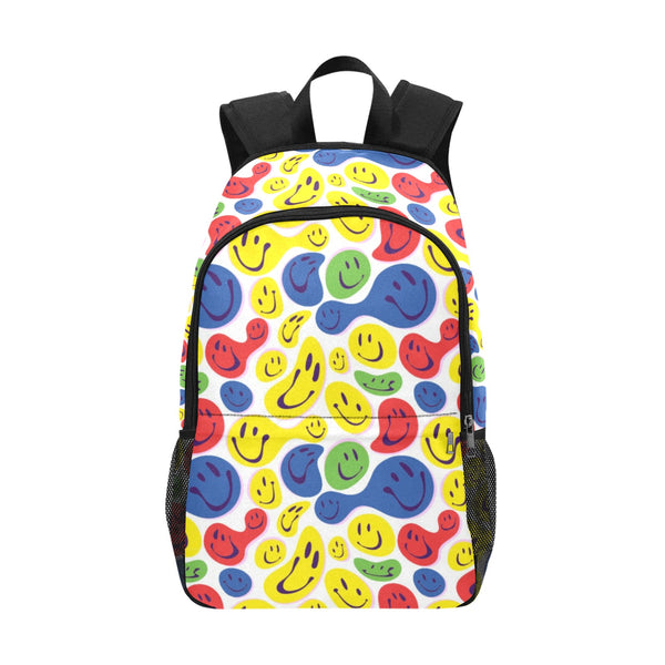 Primary Color Fun Backpack with Bold Smiley Faces