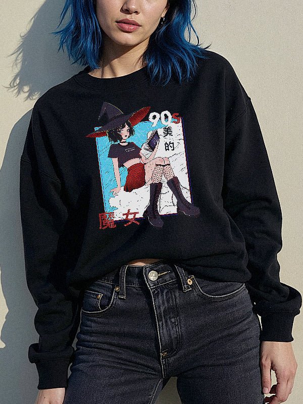 90's Aesthetic Witch Sweatshirt - In Control Clothing