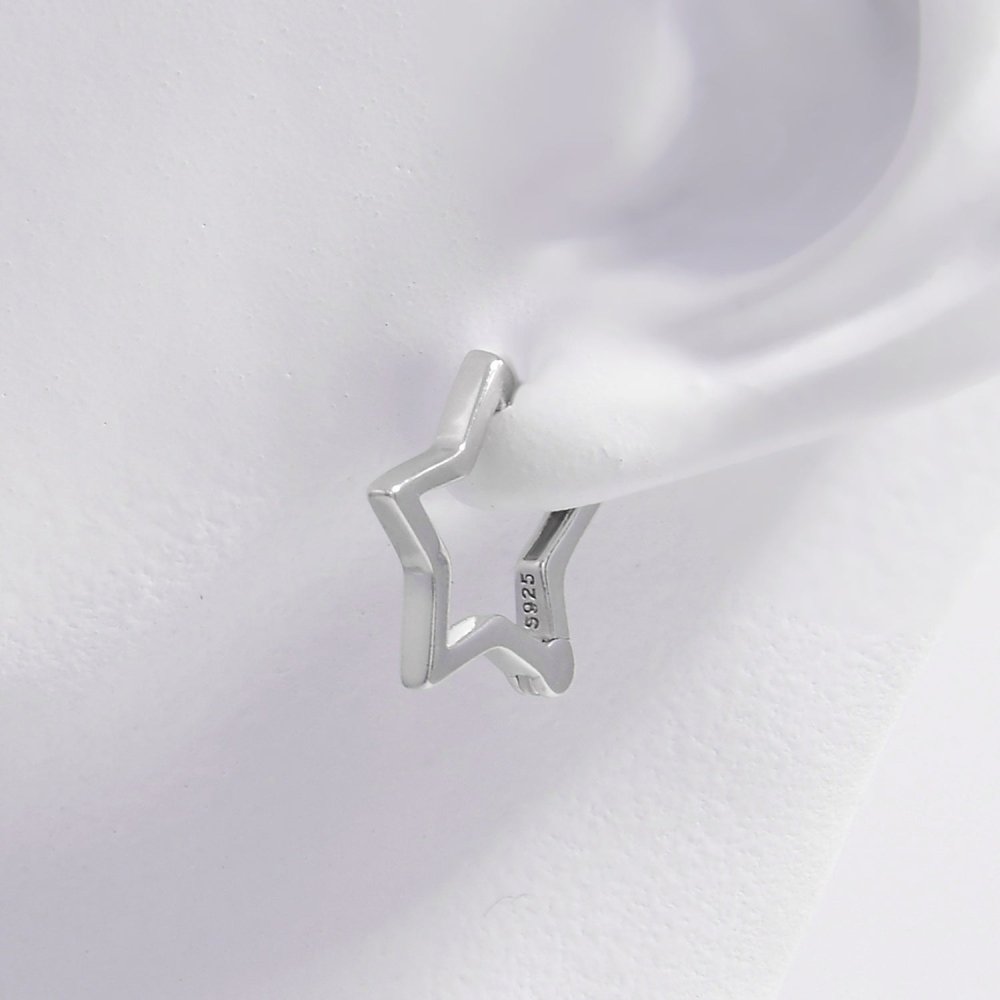 925 Sterling Silver Star Earrings - Y2k Star Earrings