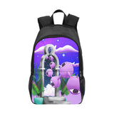 Purple Fantasy Scene Backpack with Eye Motif