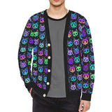 Men's Colorful Cat Cardigan – Bright & Bold Cartoon Prints