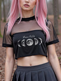Moon Child Mesh Crop Tee