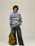 Men's Retro Striped Mohair Sweater