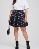 Plus Size Spooky Cute Bat Flare Skirt